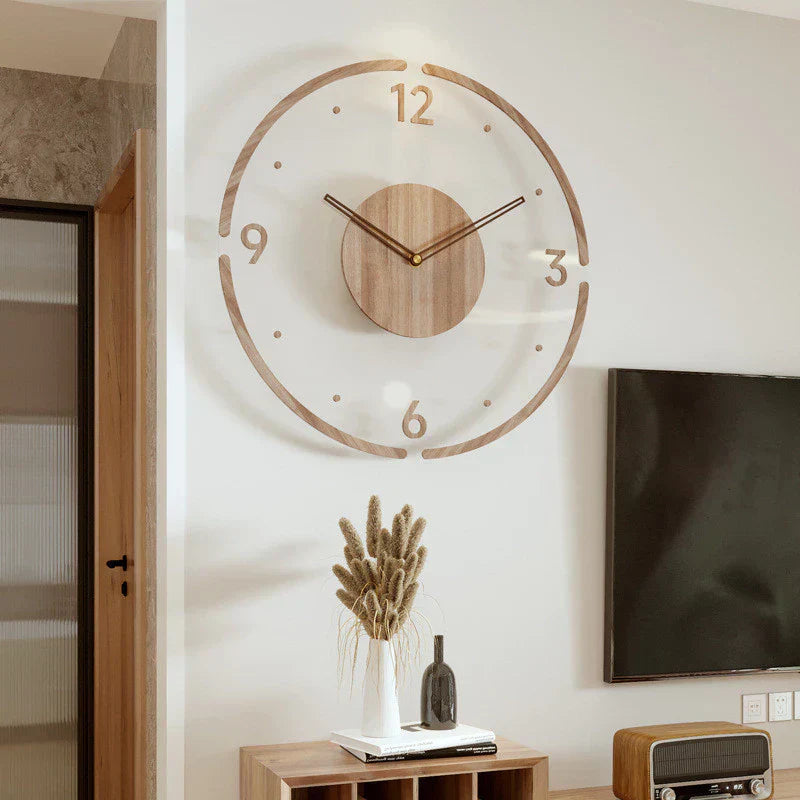 Reloj de Pared Escandinavo de Madera Minimalista