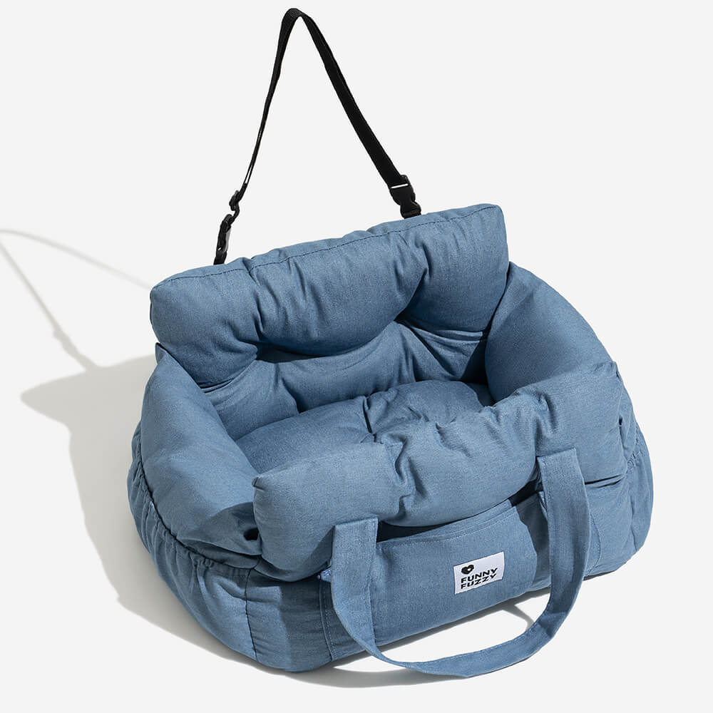 Asiento de coche portátil para mascotas estilo cojín de refuerzo — Asiento de coche para perro
