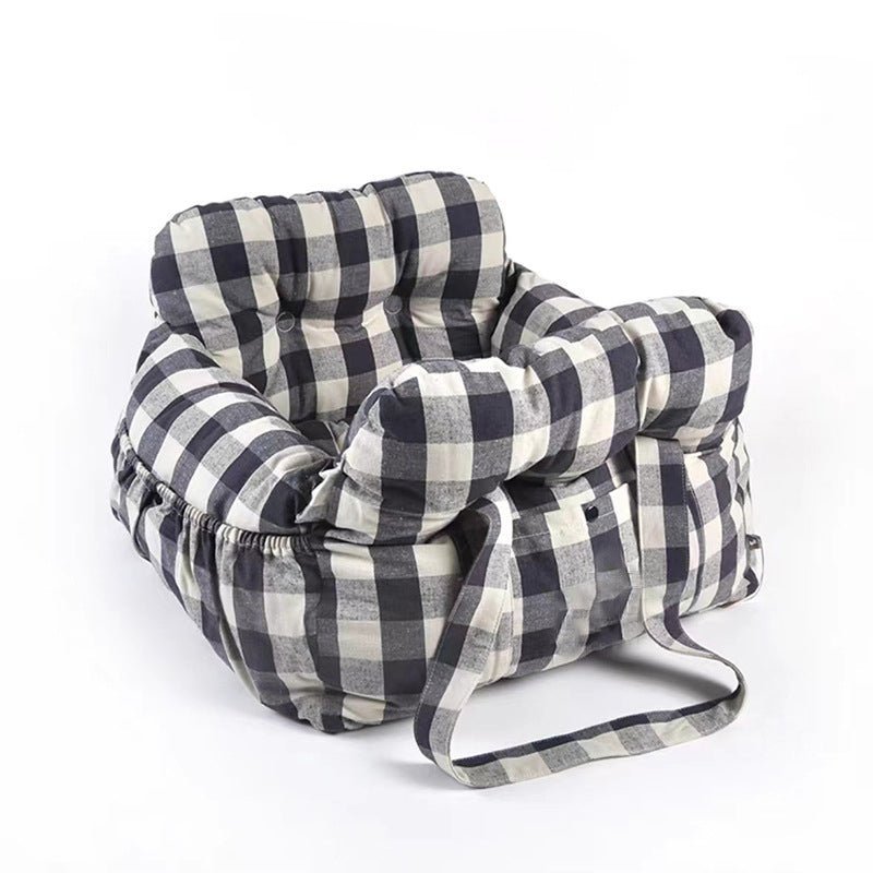Asiento de coche portátil para mascotas estilo cojín de refuerzo — Asiento de coche para perro