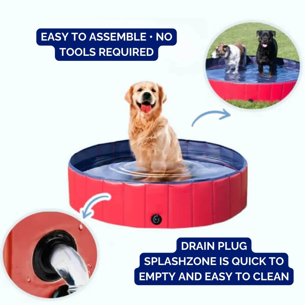 Piscina para perros plegable y portátil - uso en exterior y jardín