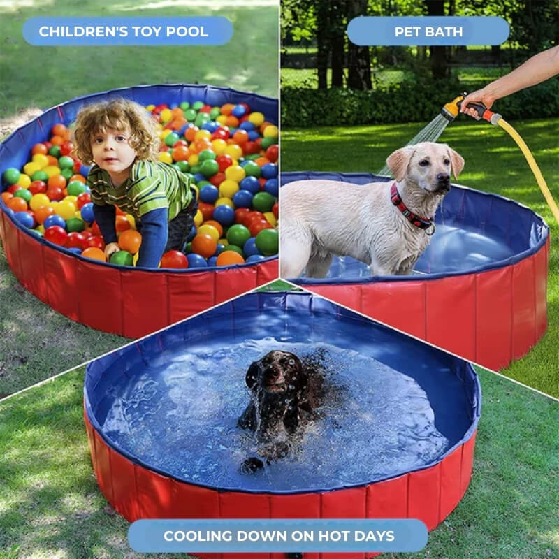 Piscina para perros plegable y portátil - uso en exterior y jardín