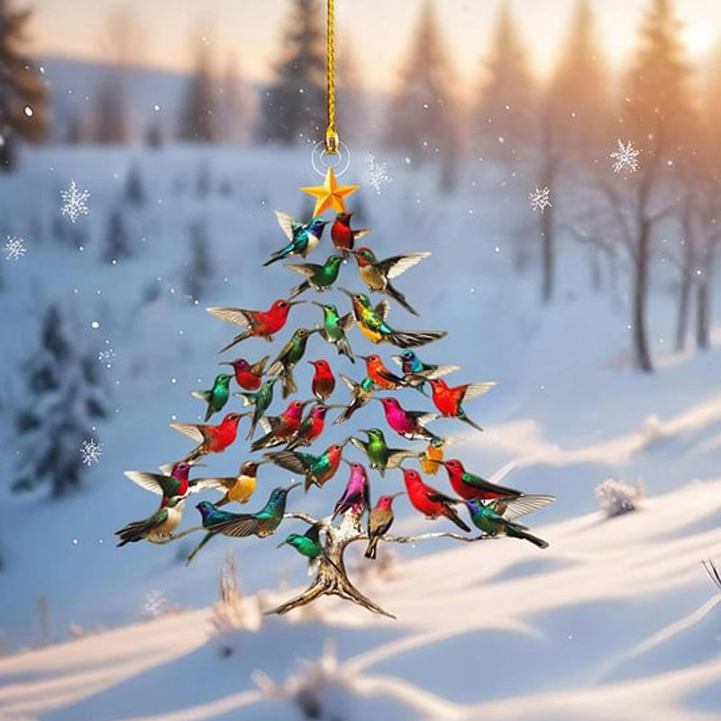 Adorno navideño de colibrí – encanto colorido y ambiente cálido