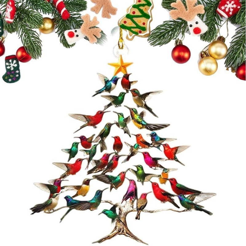 Adorno navideño de colibrí – encanto colorido y ambiente cálido