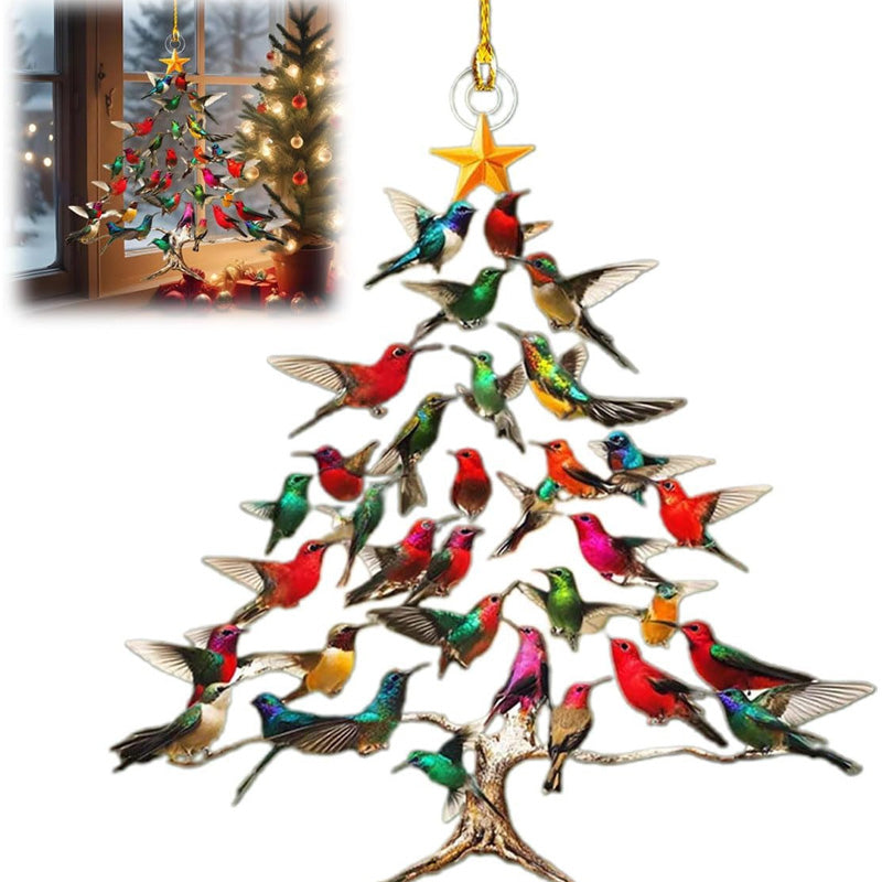 Adorno navideño de colibrí – encanto colorido y ambiente cálido