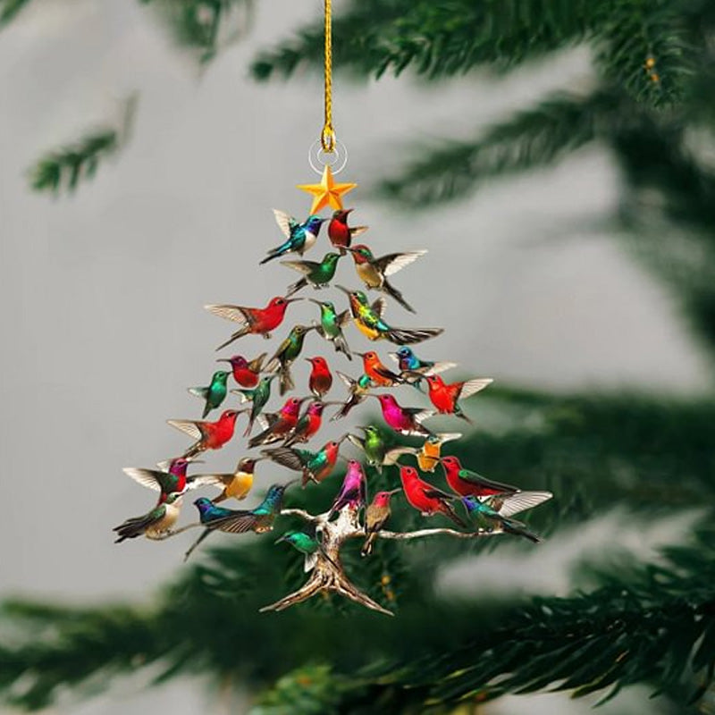 Adorno navideño de colibrí – encanto colorido y ambiente cálido
