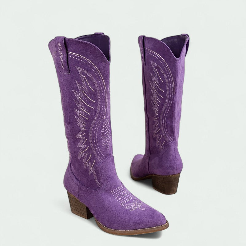 Botas Estilo Western para Mujer con Bordados Clásicos