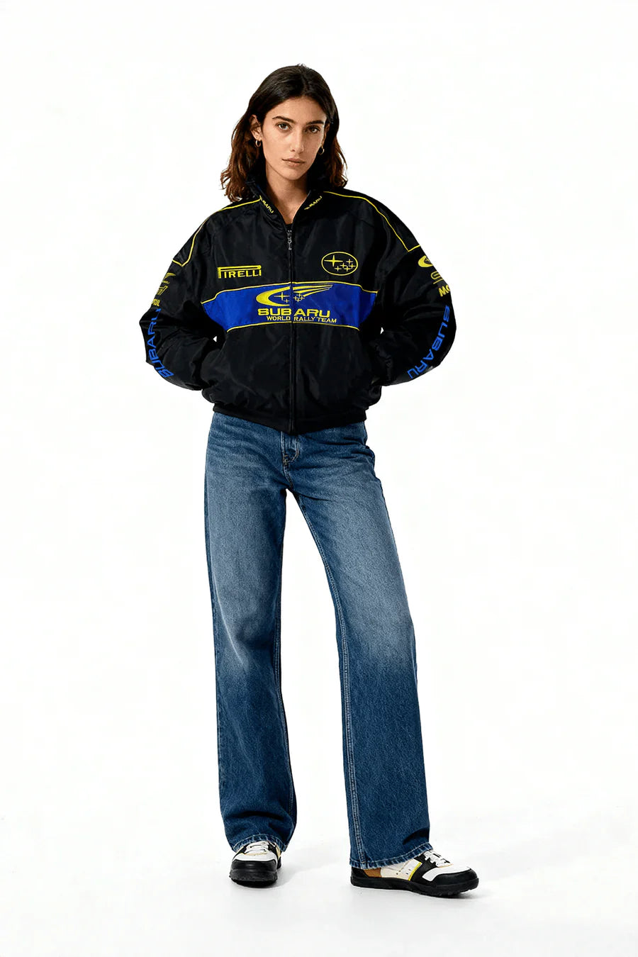 Chaqueta Subaru Rally Vintage Racing – Edición Negra – Unisex – Retro