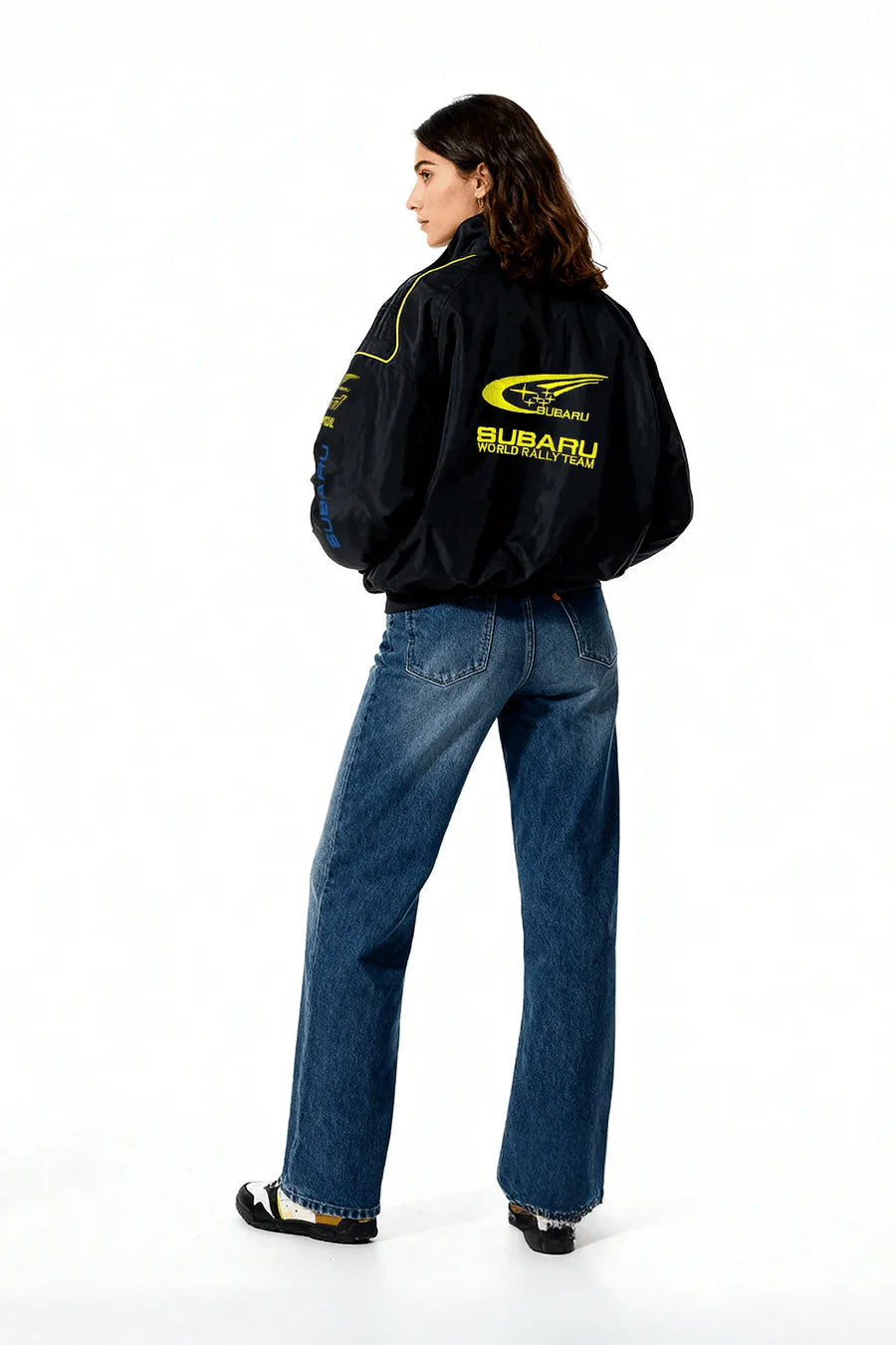 Chaqueta Subaru Rally Vintage Racing – Edición Negra – Unisex – Retro