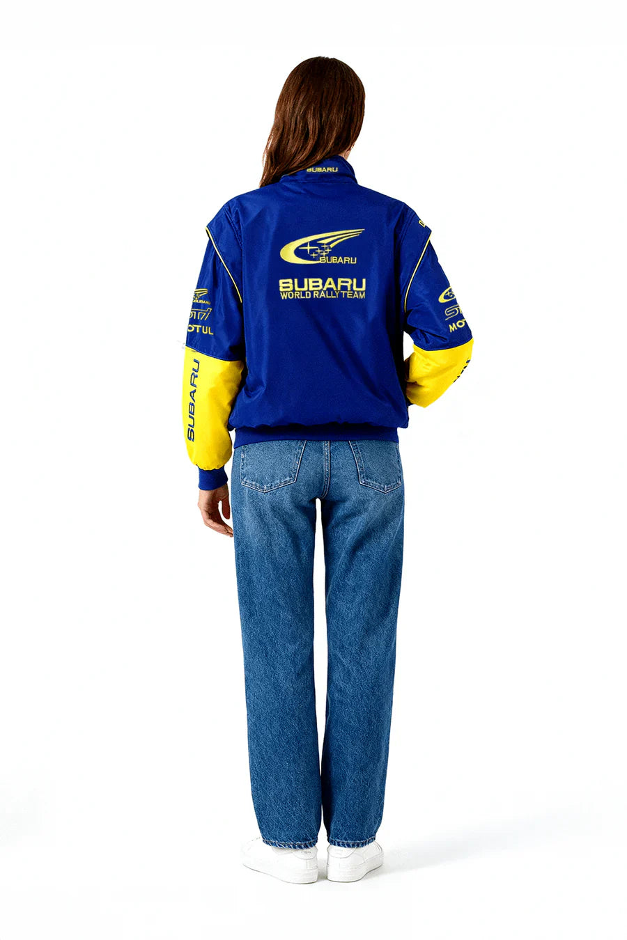 Chaqueta de carreras Subaru Rally Vintage Racing – Edición Azul – Unisex – Retro