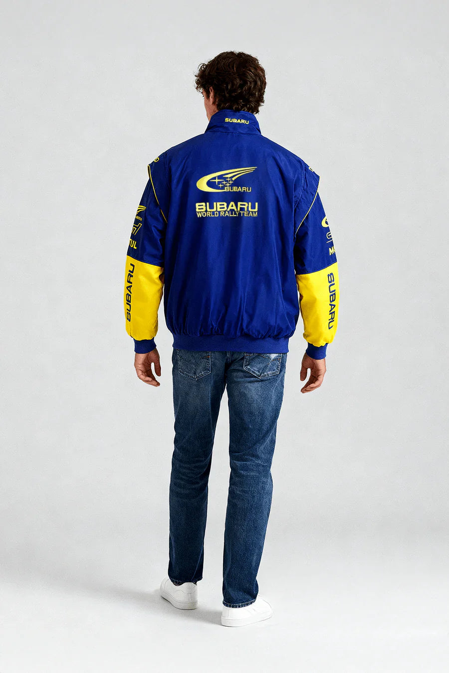 Chaqueta de carreras Subaru Rally Vintage Racing – Edición Azul – Unisex – Retro