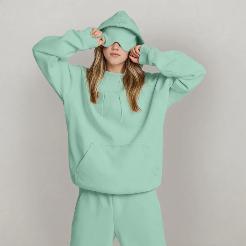 Sudadera con Capucha de Viaje Incognito™ para Mujer – Confort Absoluto y Máscara Integrada