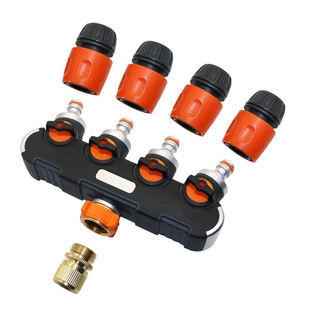 Conector divisor para manguera de jardín | Adaptador de 4 salidas