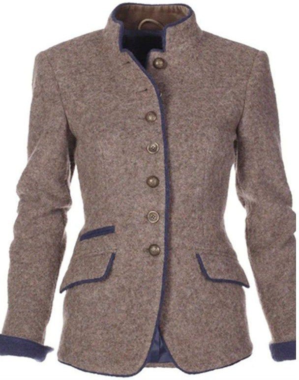 Chaqueta elegante de mujer de color liso