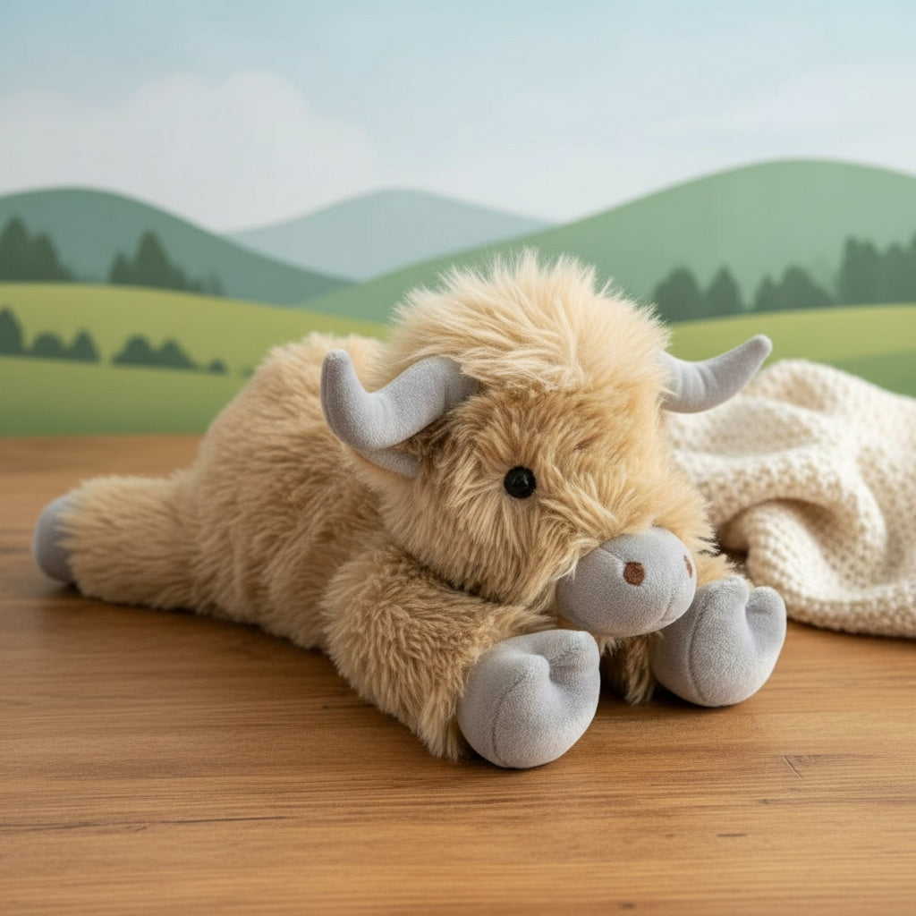 Peluche de Vaca Highland – Juguete Suave y Realista para Niños y Adultos